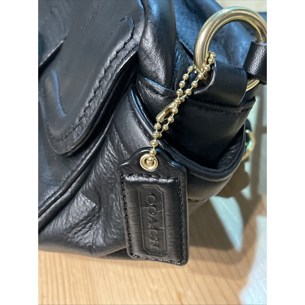 Coach Campbell Bag F25150 Crossbody Black Leather Gold Hardware Great Condition - Picture 4 of 9